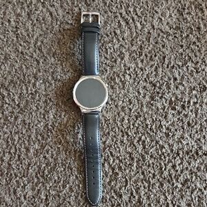 Black Leather Strap Men's Watch
